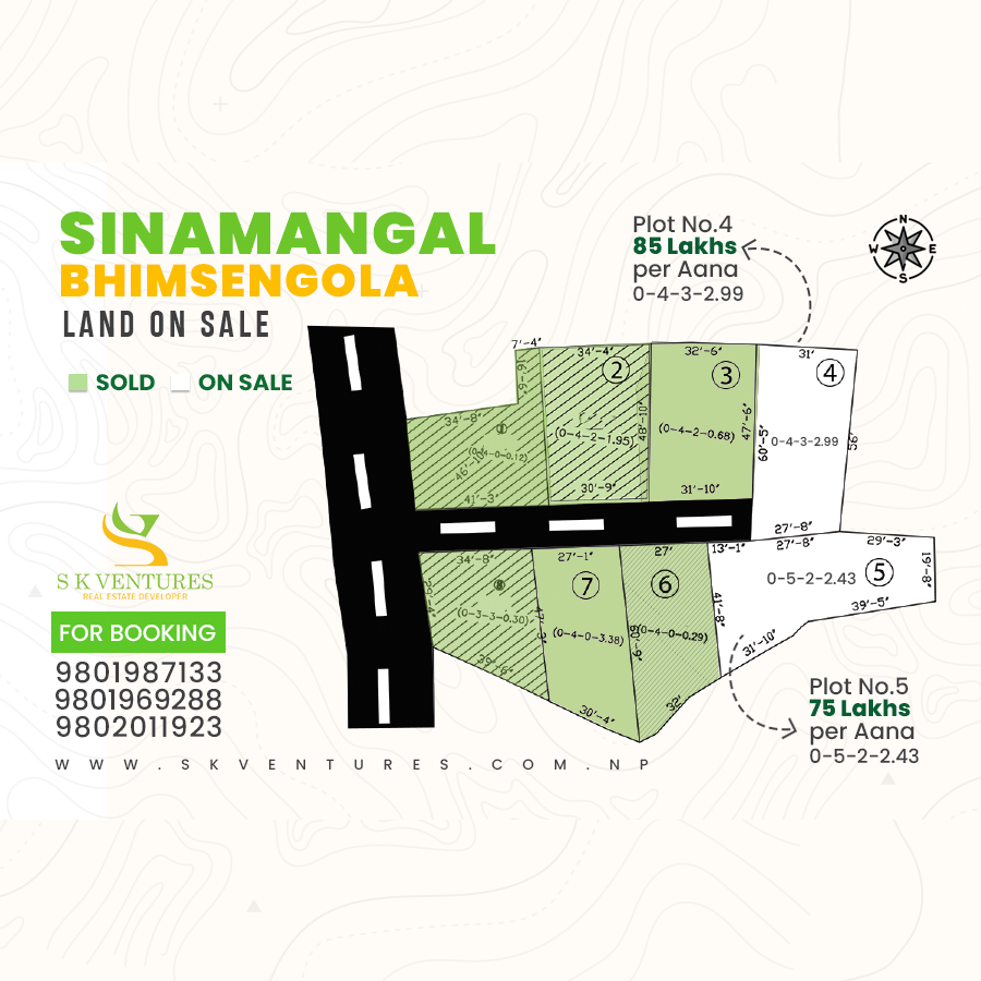 Residential plots of land for sale in Bhimsengola, Sinamangal