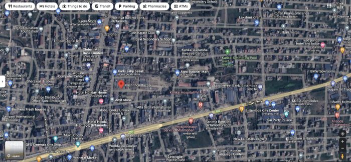 A North-facing commercially-valuable or residual land plot is available in a high-economic zone &quot;Krishithok Bazaar&quot; of Birtamode