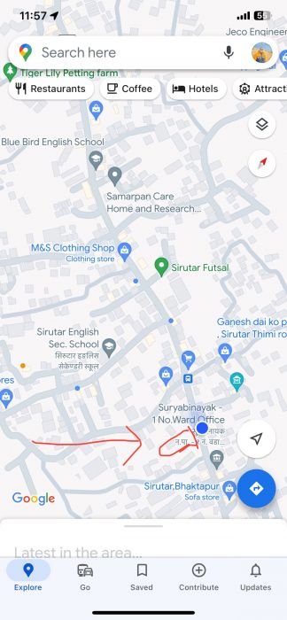 Land around 3 ropani on rent at sirutar main road