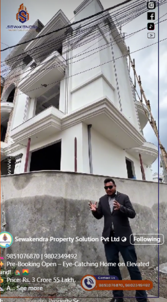 Sewakendra Property Solution Pvt Ltd ? 9851076870 | 9802349492 ? Pre-Booking Open – Eye-Catching Home on Elevated Land! ?? ? Price: Rs. 3 Crore 55 Lakh ? Area: 3 Anna 2 Paisa ? Located on Higher Ground – Peaceful & Scenic! ? Stylish Outer Design | ?? Rental Space | ? Parking Available Sewakendra Property Solution Pvt Ltd ? 9851076870 | 9802349492 ? Pre-Booking Open – Eye-Catching Home on Elevated Land! ?? ? Price: Rs. 3 Crore 55 Lakh ? Area: 3 Anna 2 Paisa ? Located on Higher Ground – Peaceful & Scenic! ? Stylish Outer Design | ?? Rental Space | ? Parking Available