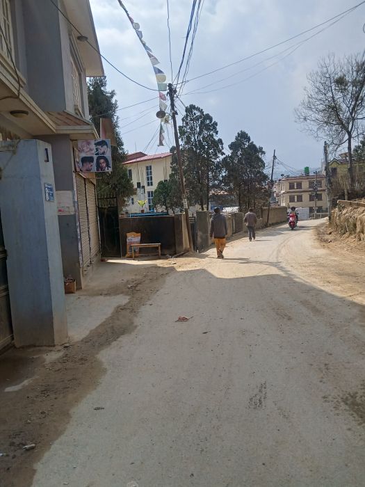 Kathmandu man road .way of white gumbha