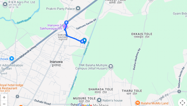 LAND ON INARUWA SAKHUWAGACCHI CHOWK