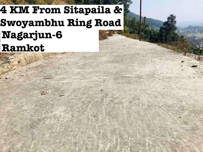 Land on Sale 4 KM from Sitapaila &amp; Swoyambhu Ringroad at Ramkot Dadapauwa